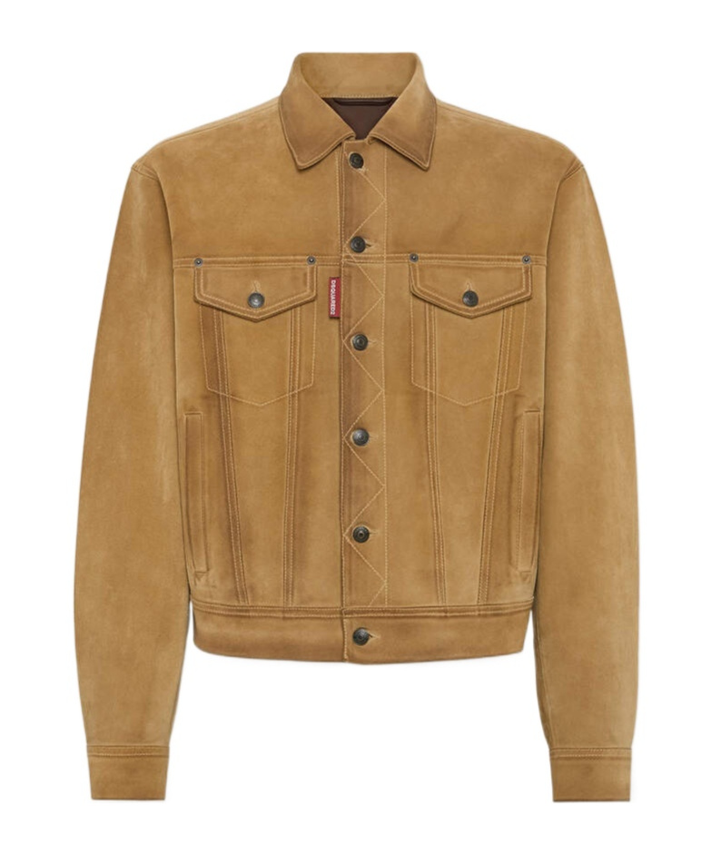 Dsquared2 Leather Button-fastening Jacket In Brown