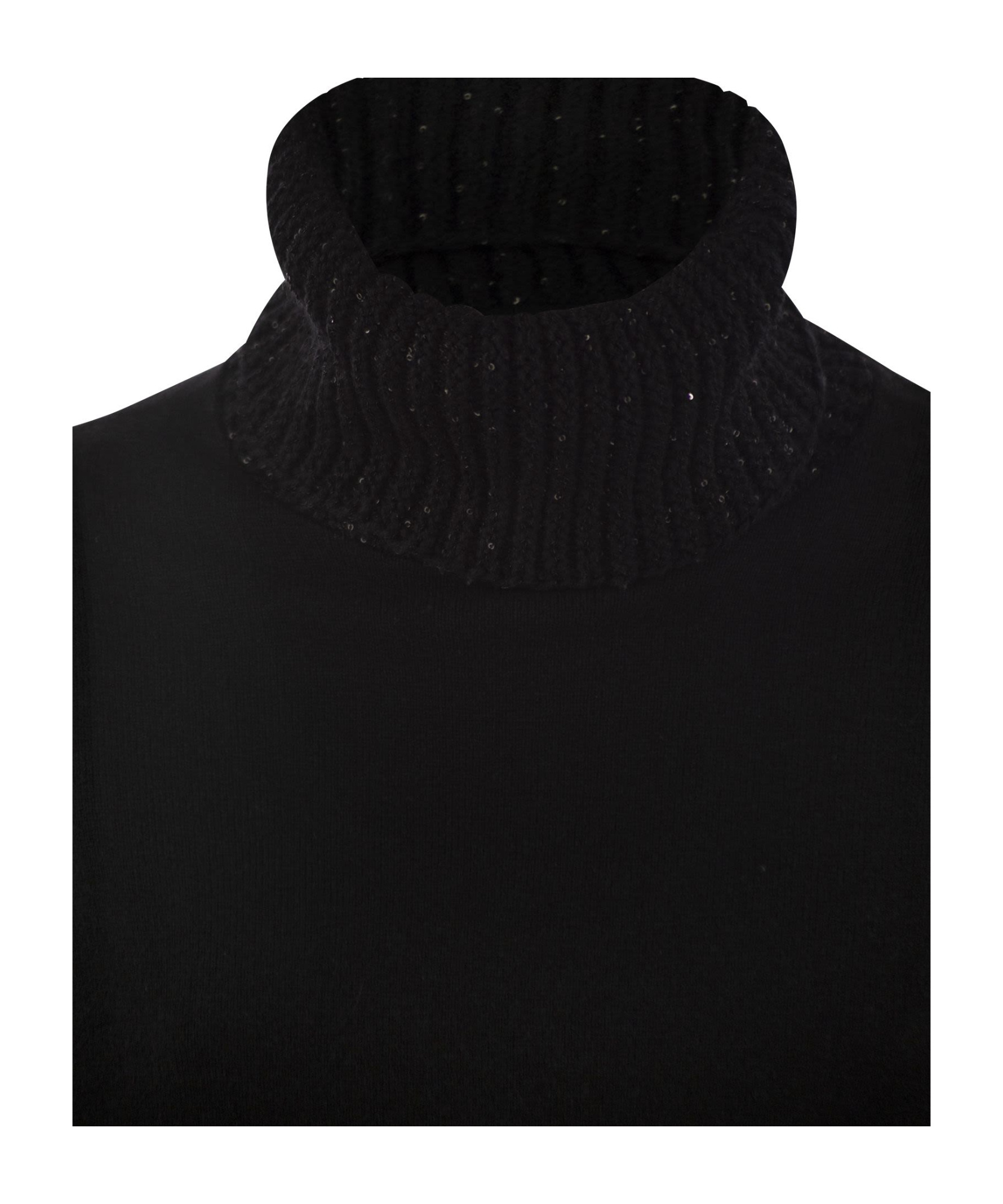 Fabiana Filippi Sequined High-neck Dress In Black