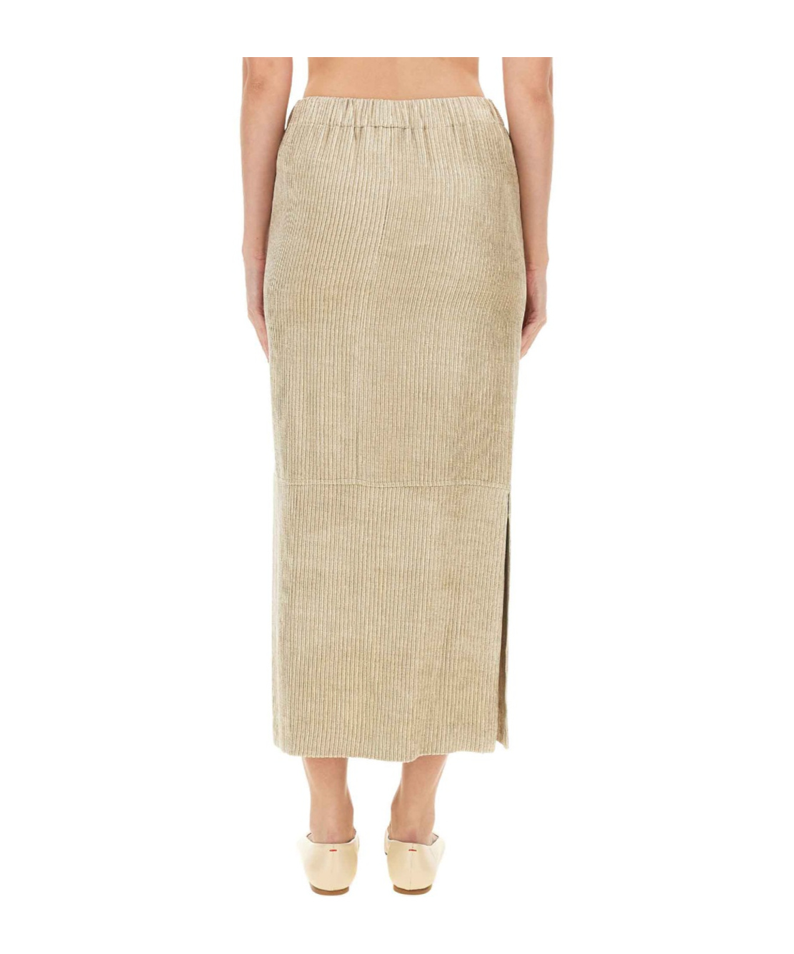 Alysi Velvet Skirt In Beige