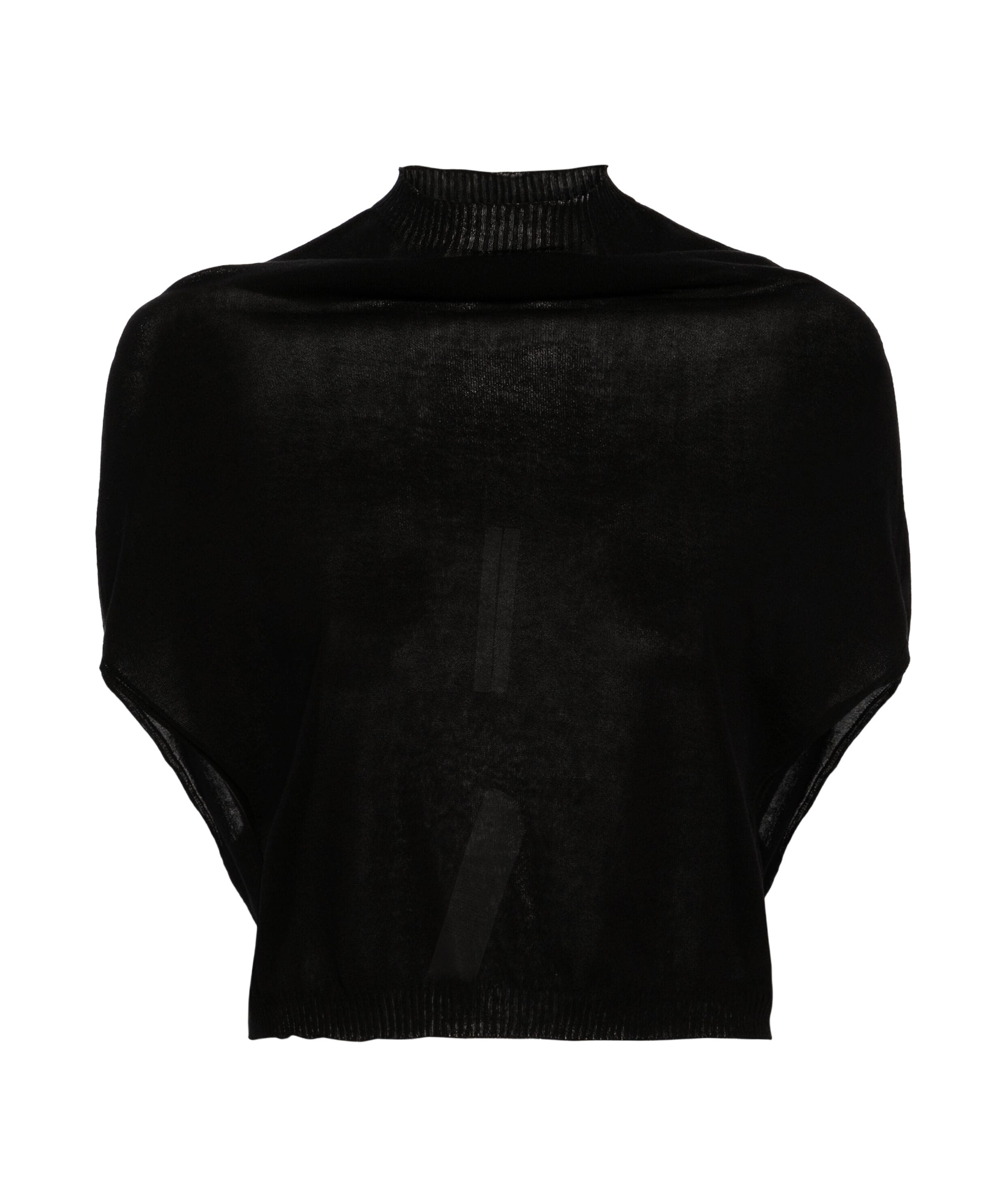 Rick Owens Crater Draped Crop Top In Black