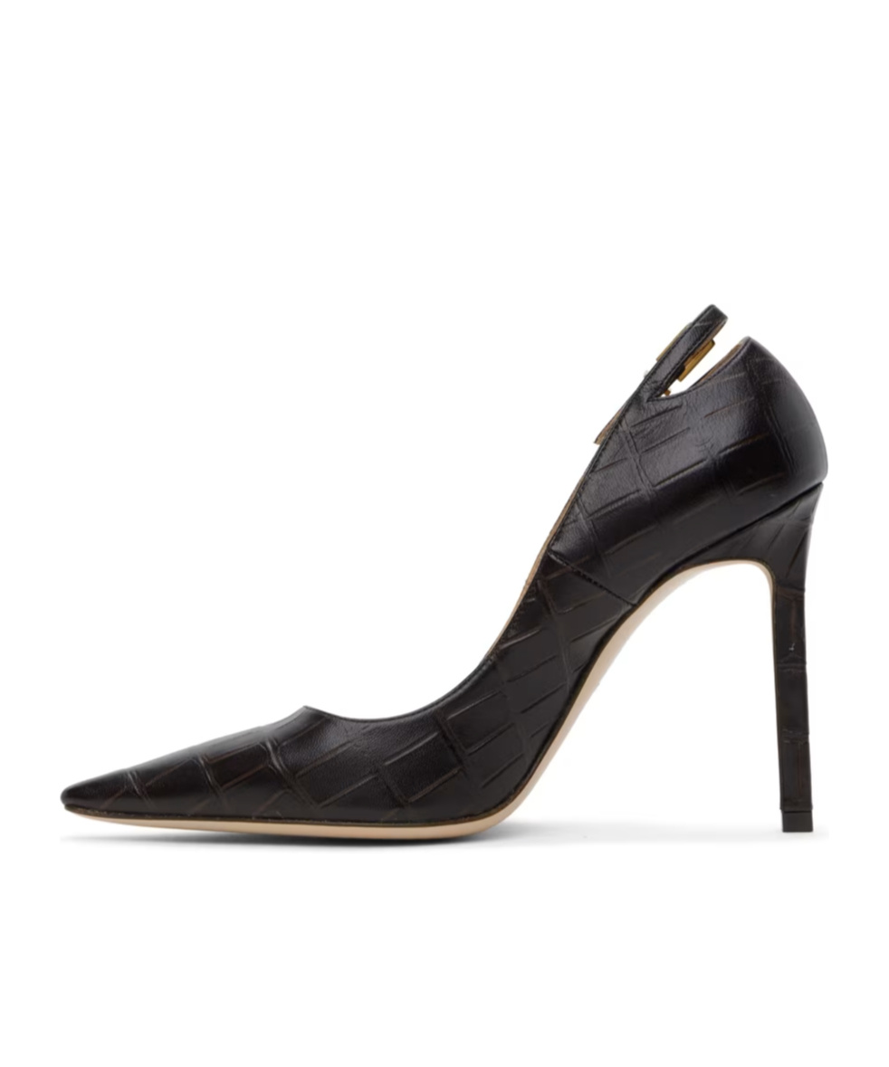 Tom Ford 105mm Angelina Croc Embossed Pumps In Black