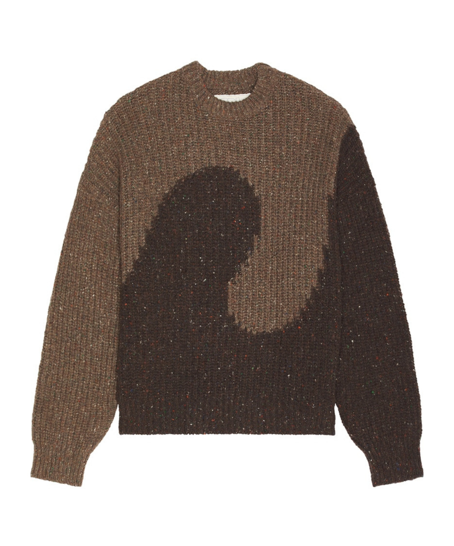 Erl Gender Inclusive Swirl Wool Blend Sweater In Brown