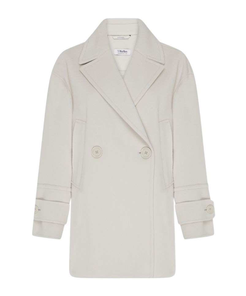 Max Mara Double-breasted Coat In White