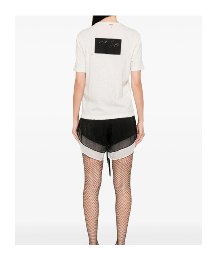 Ann Demeulemeester Patches-detailed T-shirt In Ecru