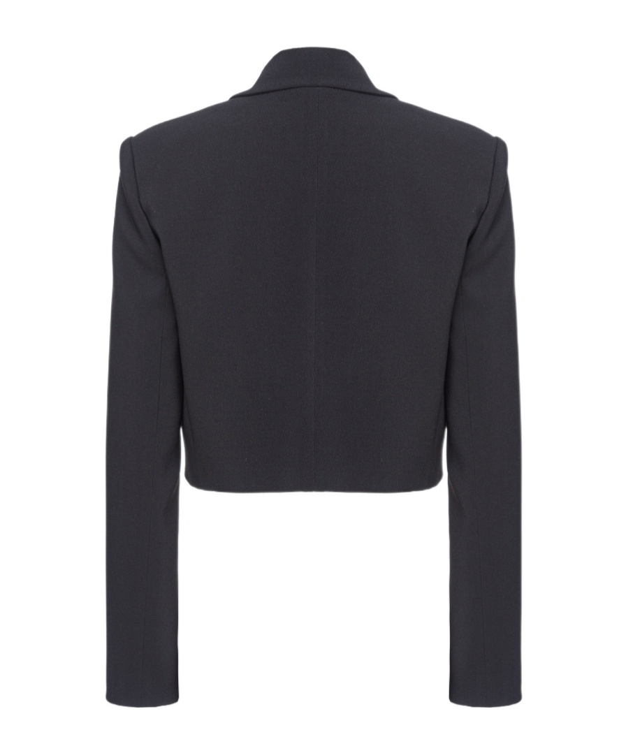 Pinko Short Jacket With Pockets And Lapels In Black