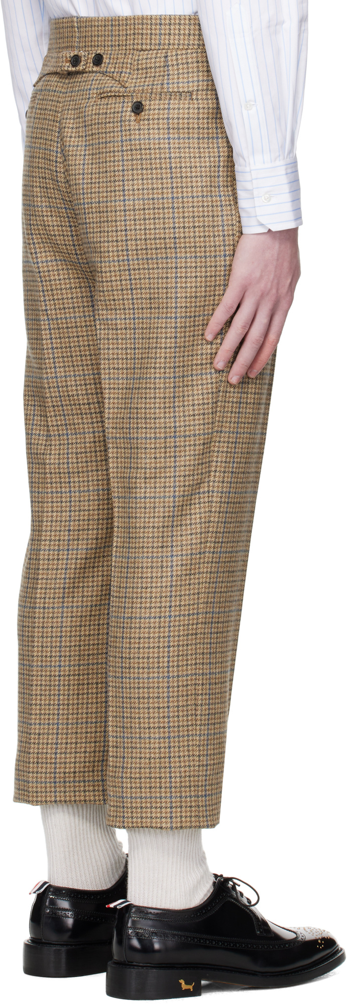 Thom Browne Checked Straight-leg Trousers In Brown