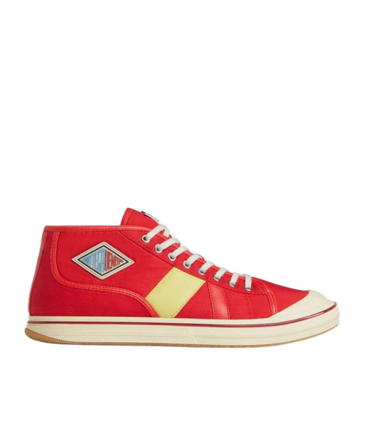 Bottega Veneta Sneakers Summer In Tela Rossa  Uomo In Scarlet/tomato