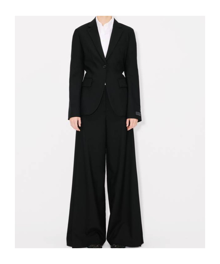 Kenzo Long-sleeved Wool Suit Coat In Black