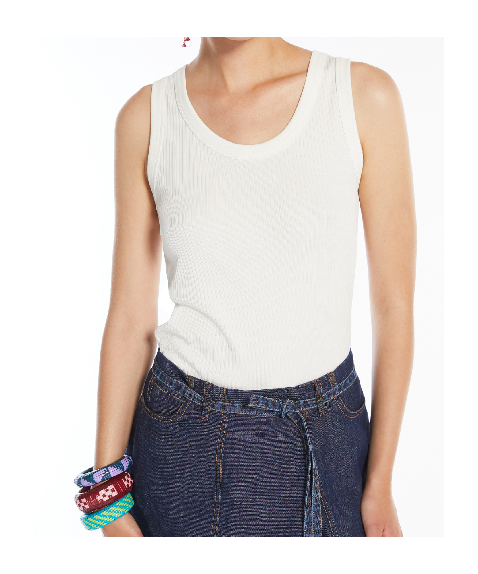 Weekend Max Mara Stretch Viscose Top In White