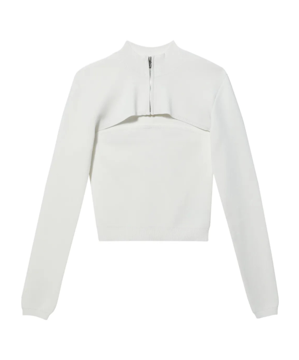 Juunj Turtleneck Zip-up Sweater In White