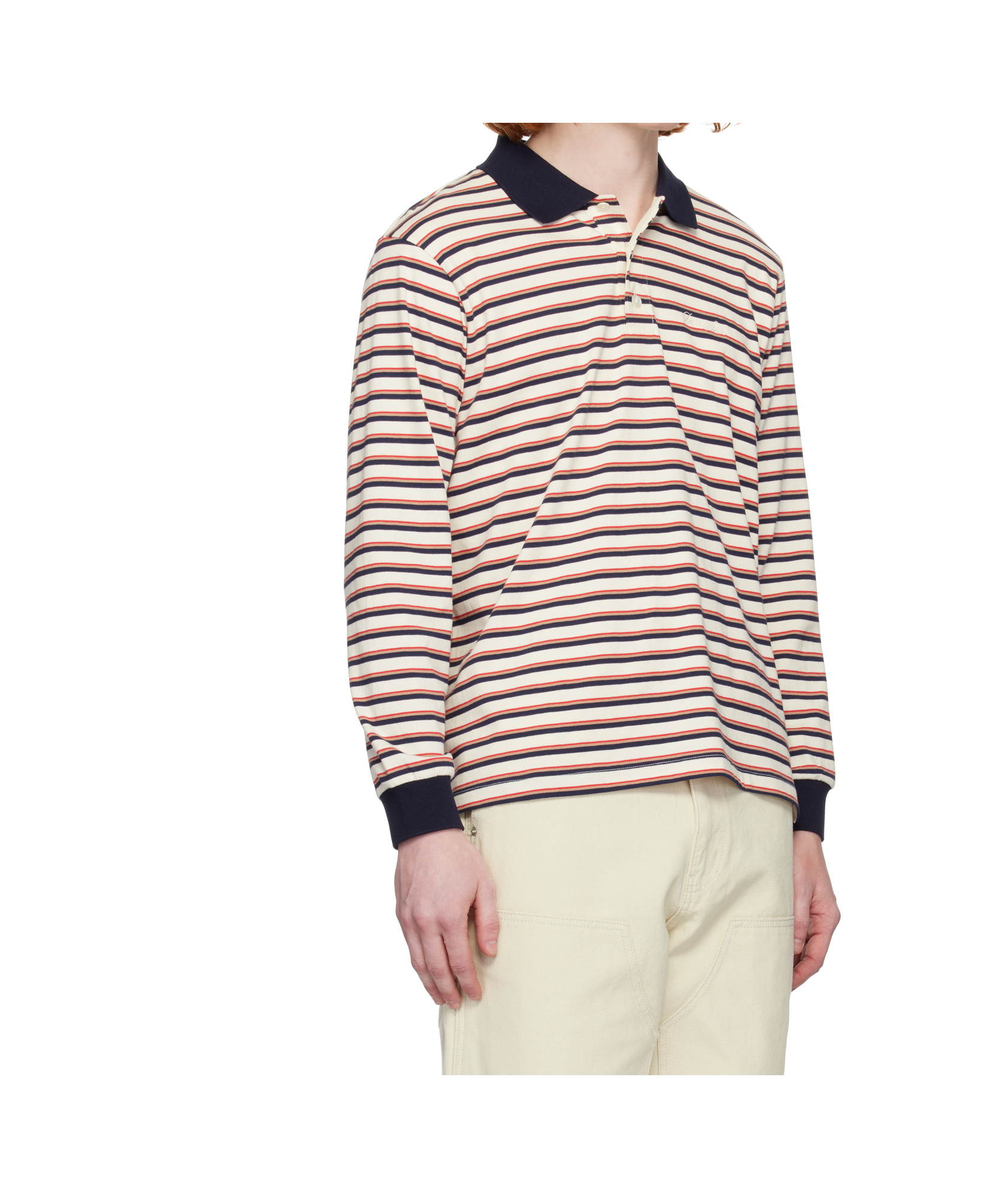Dunst Multicolor Polo Shirt With All-over Striped Motif And Logo Embroidered On The Front