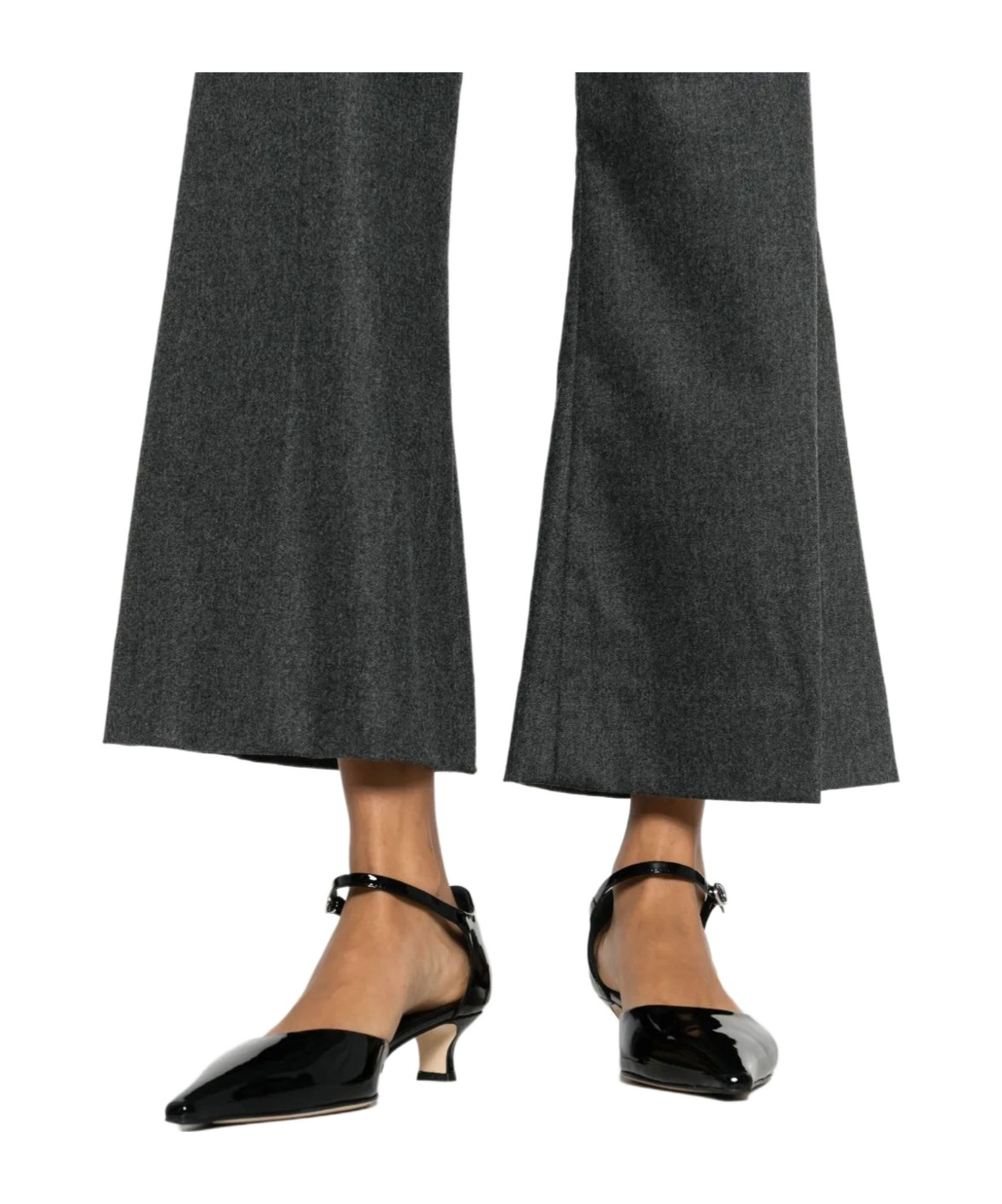 Khaite Flared Cropped Trousers In Black