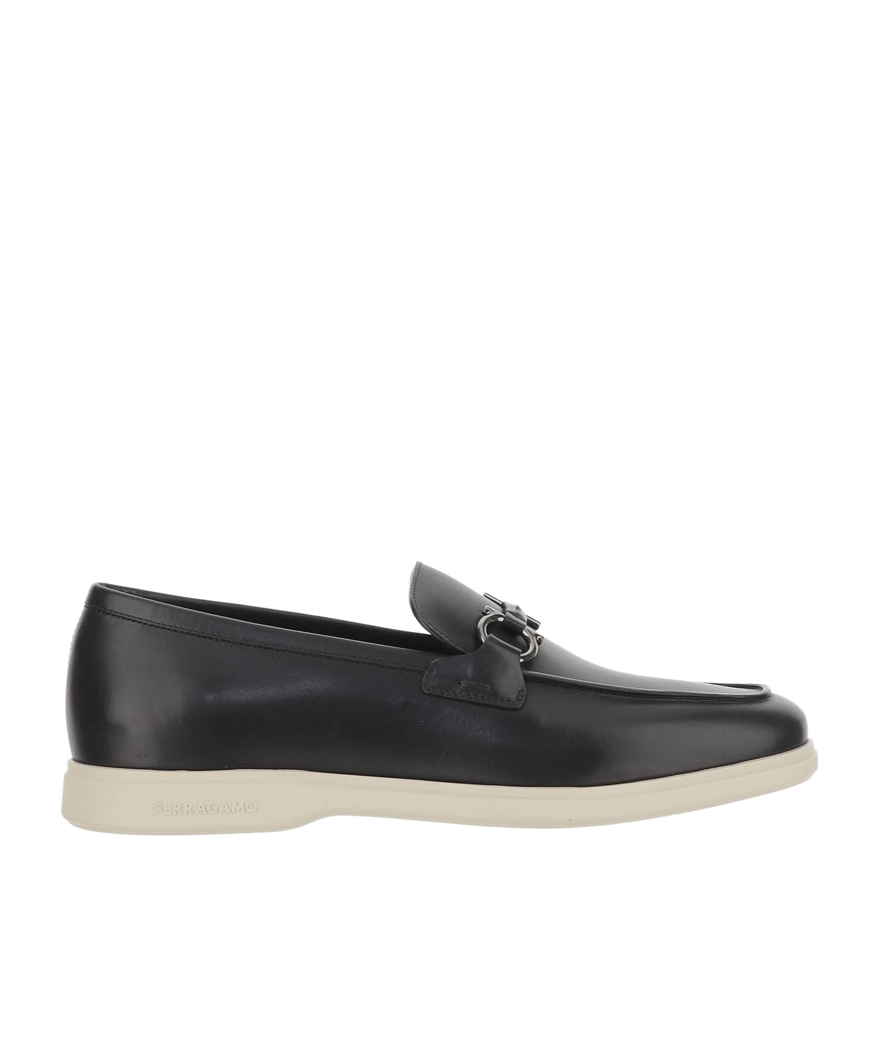 Ferragamo Man Loafers Black Size 8.5 Calfskin In Black