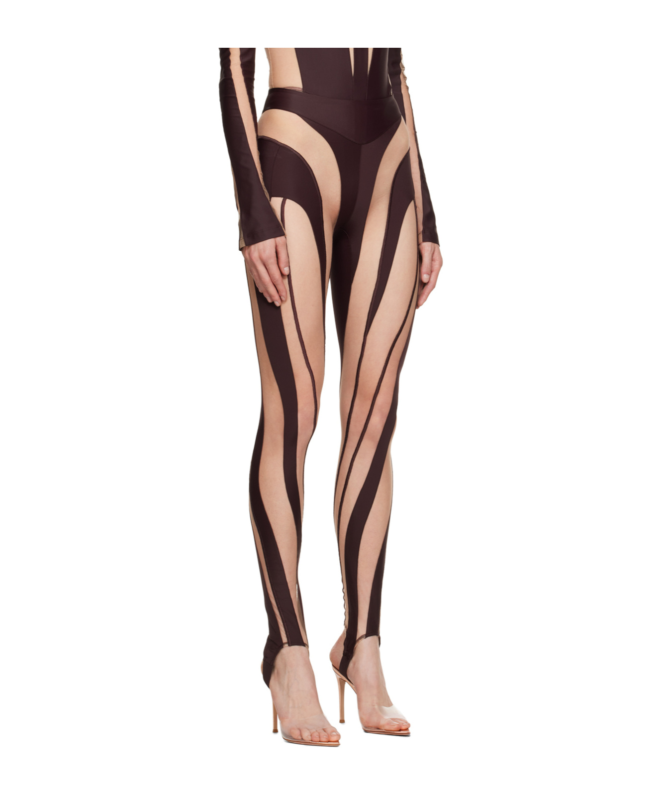 Mugler Elastic Waist Leggings In Black
