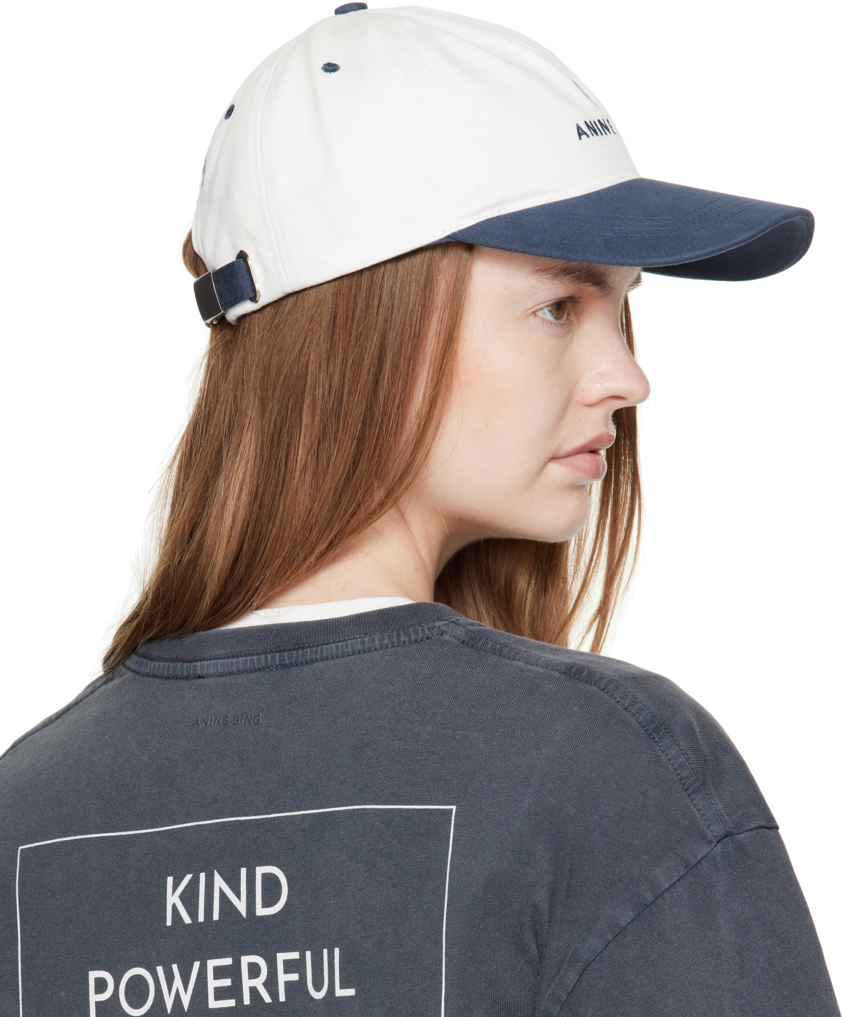 Anine Bing Logo Embroidered Baseball Cap In White