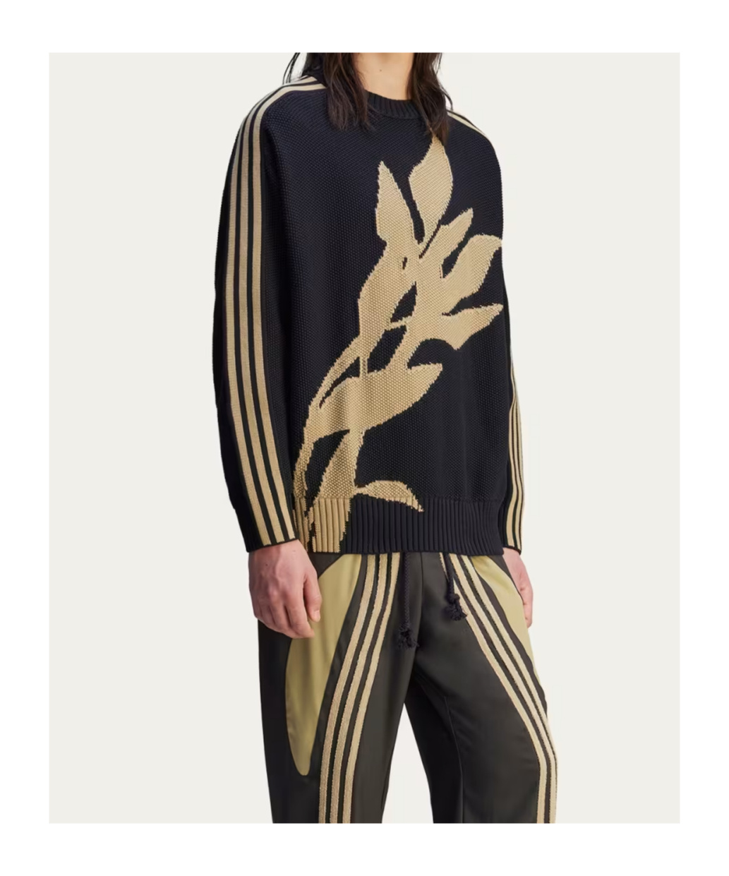 Shop Adidas Originals Floral-embroidered Jumper In Black