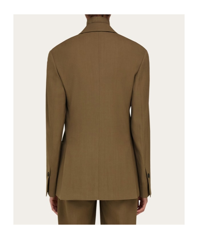 Ferragamo Single Breasted Blazer In Green