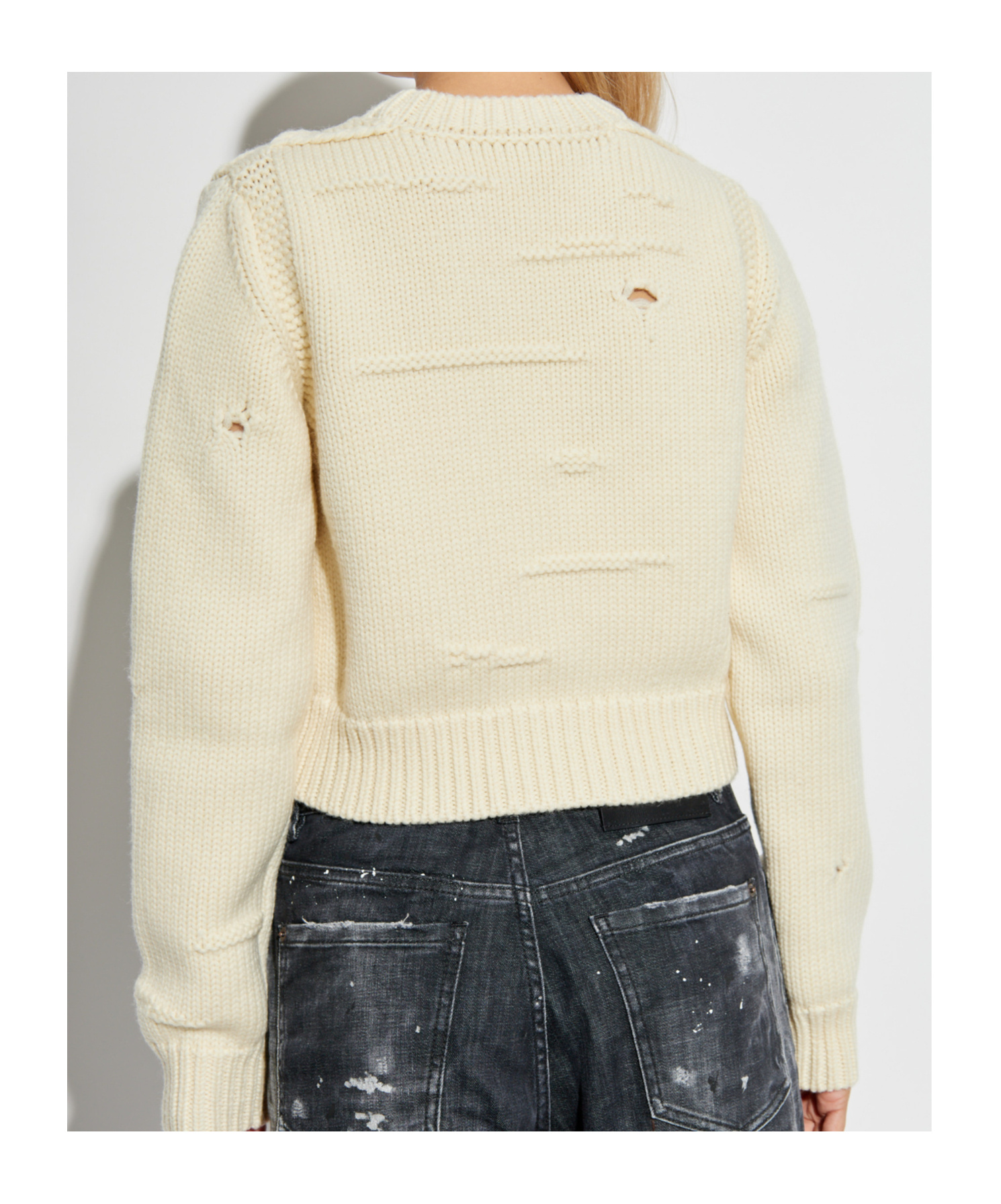 Dsquared2 Ripped-detailing Knitted Jumper In Nude