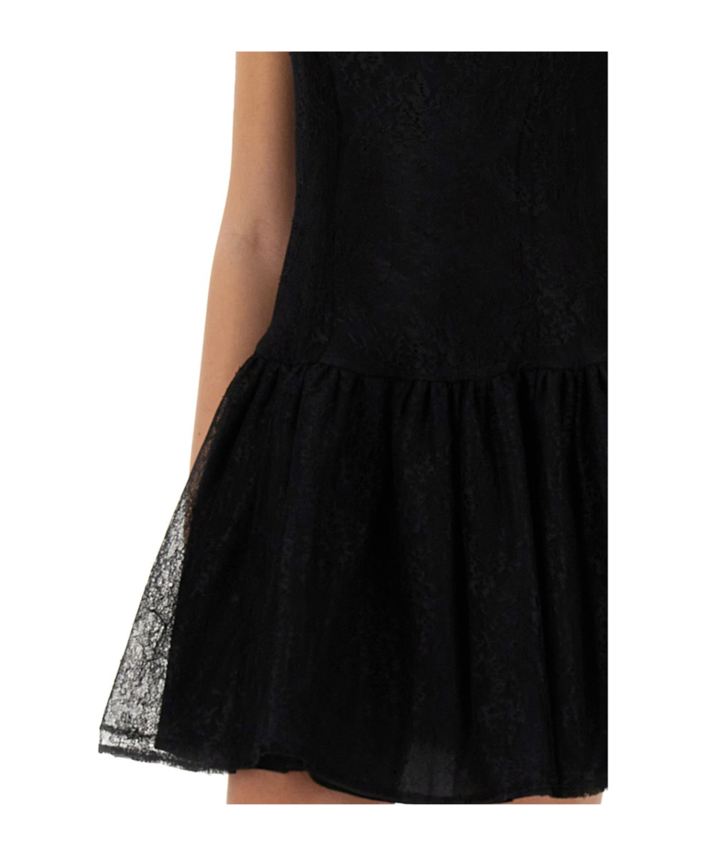 Nina Ricci Mini Dress With Peplum Skirt In Black