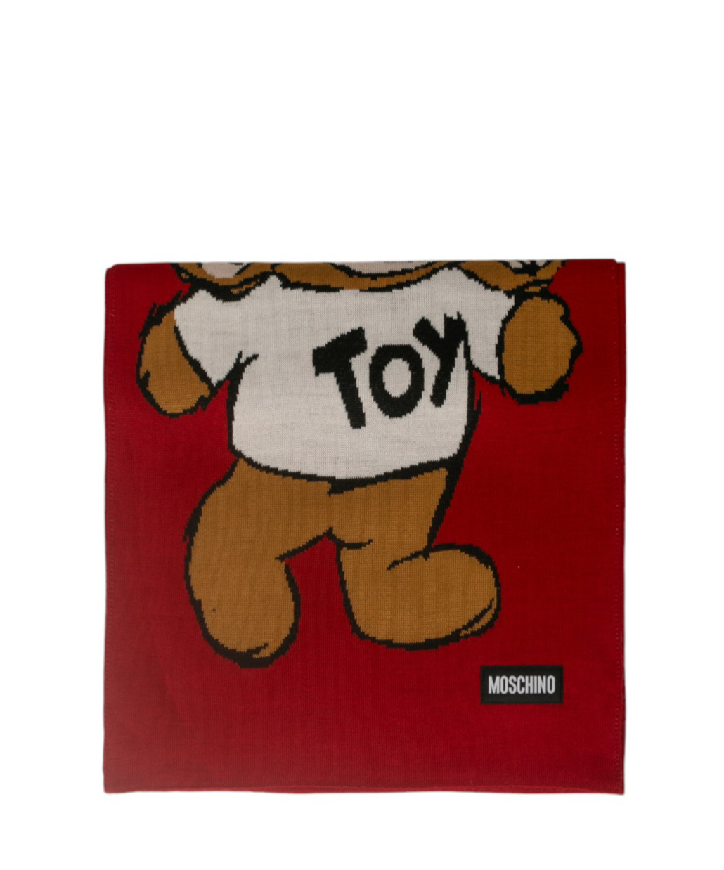 Moschino Teddy Bear Pattern Scarf In Red