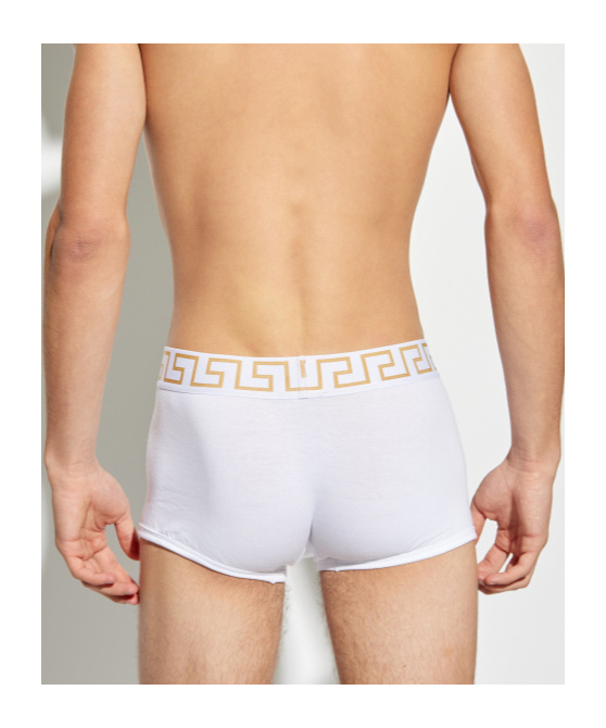 Versace Greca Border Trunks Multicolour Three-pack In Black