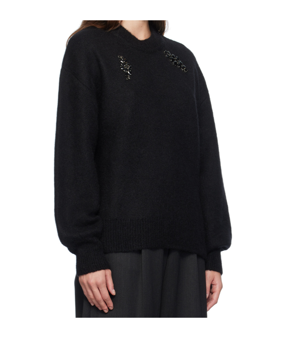 Simone Rocha Embellished Crystal Sweater In Black