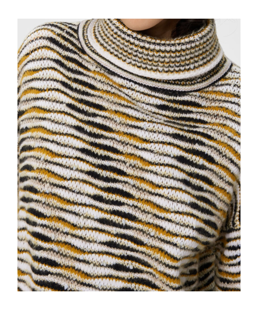 Missoni Oversized High-neck Sweater With Flame Pattern In Multi