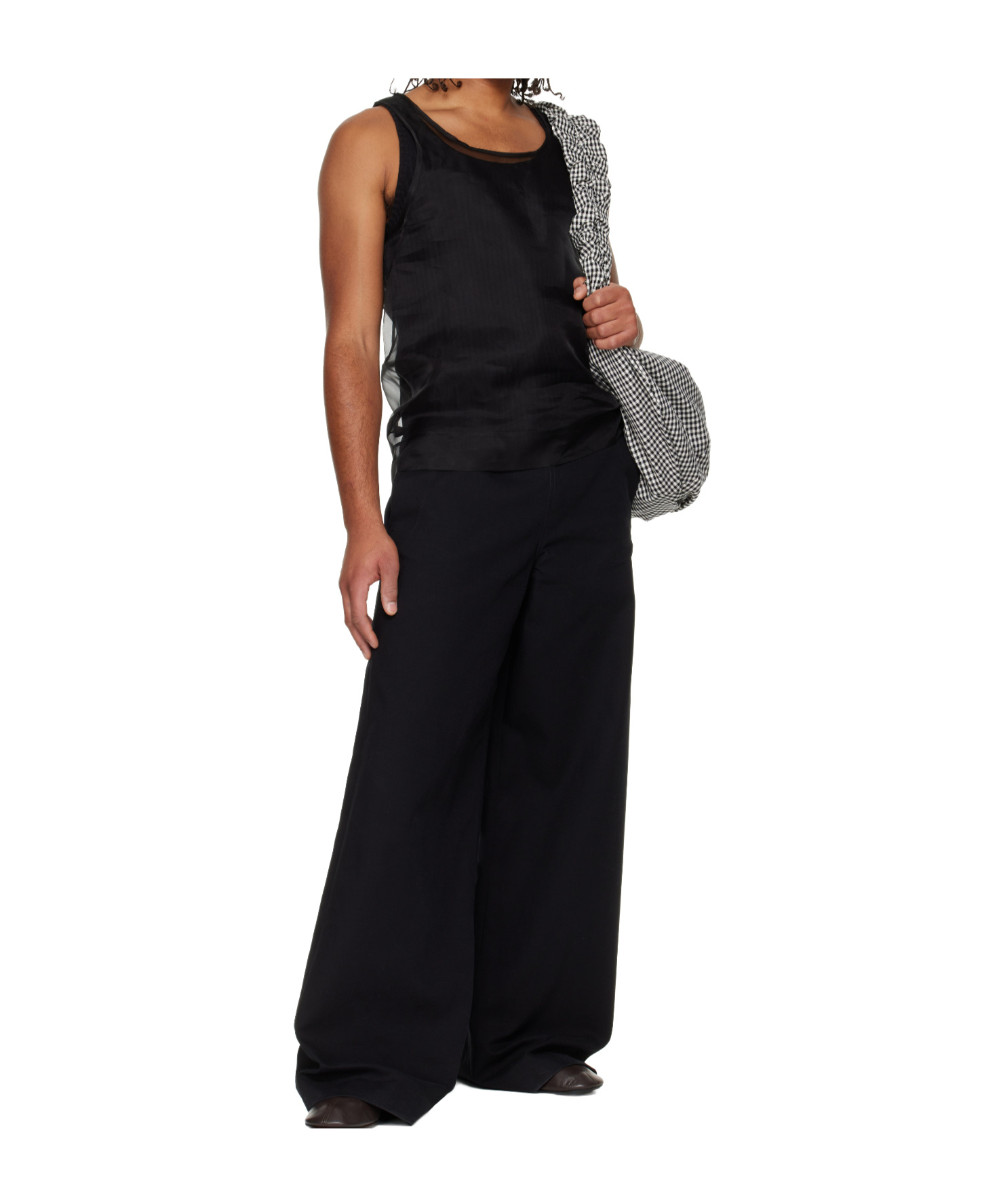 Simone Rocha Organza Double-layer Vest In Black