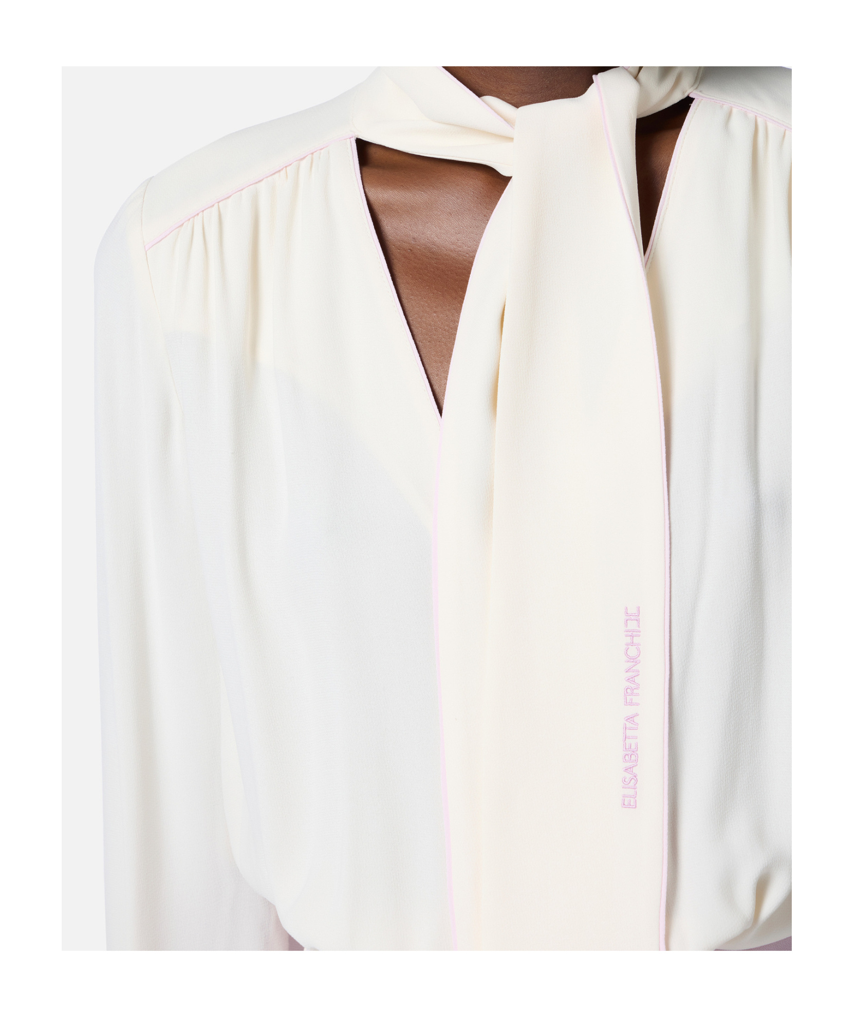 Elisabetta Franchi Georgette Jumpsuit In White