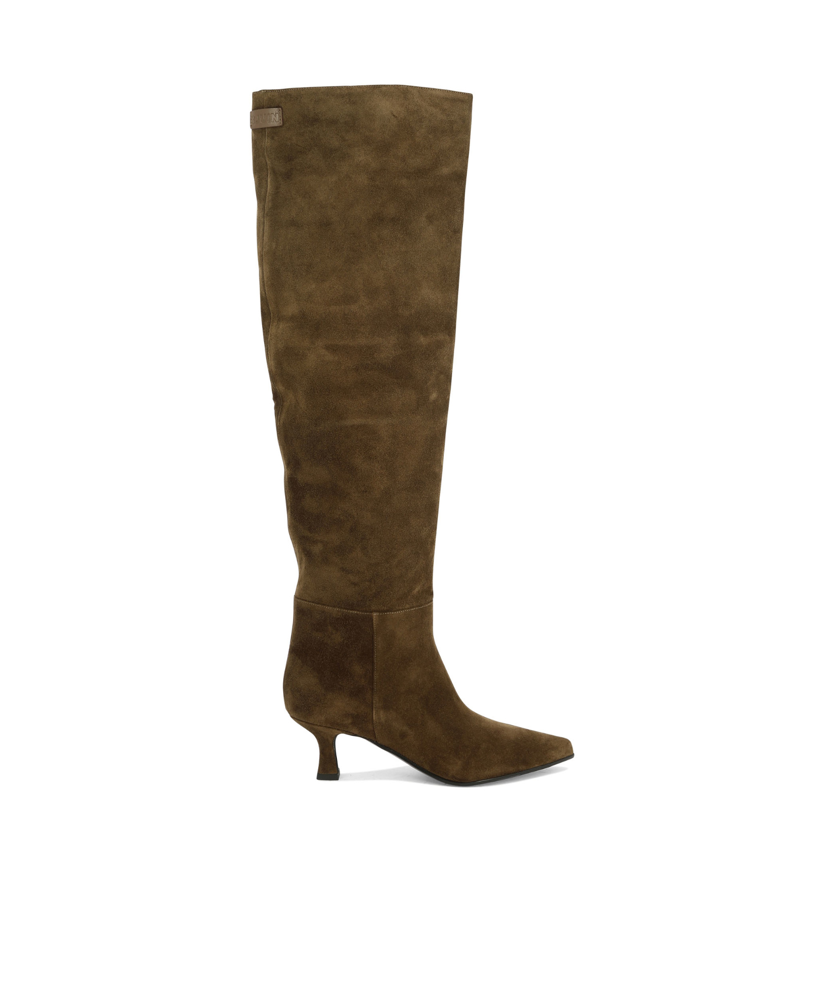 3juin Pointed Toe Suede Knee-high Boots In Green