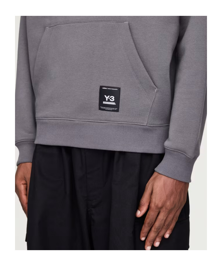 Y-3 X Neighborhood Graphic Hoodie In Gray