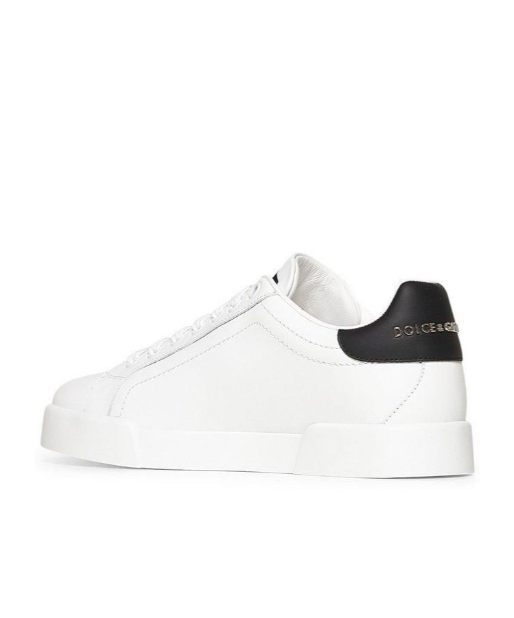 Dolce & Gabbana Dg Logo Patch Leather Sneaker In White