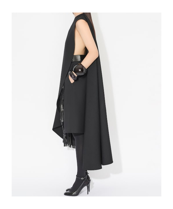 Shop Alaïa Fringed Skirt In Black