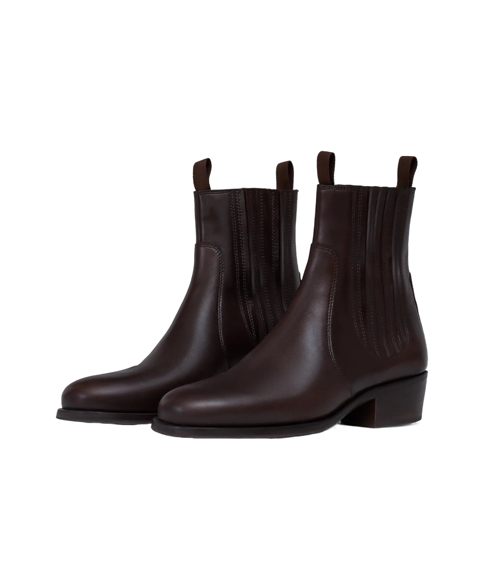 Lemaire Brown Leather Chelsea Boots In Black