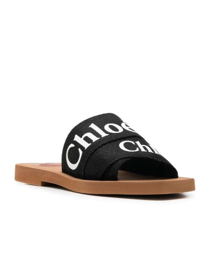 Shop Chloé Open-toed Slippers In Black