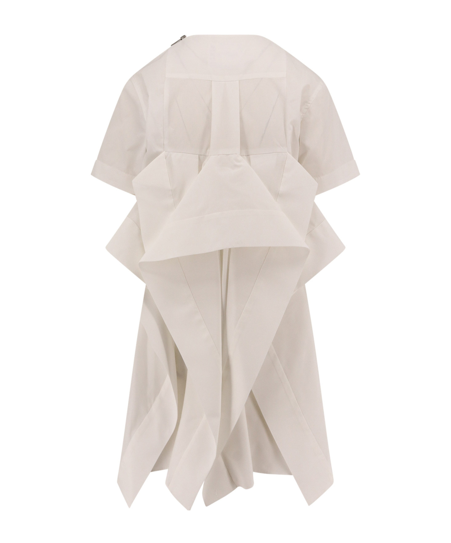 Sacai Dress With Draped Cotton Inserts On The Back In Nude