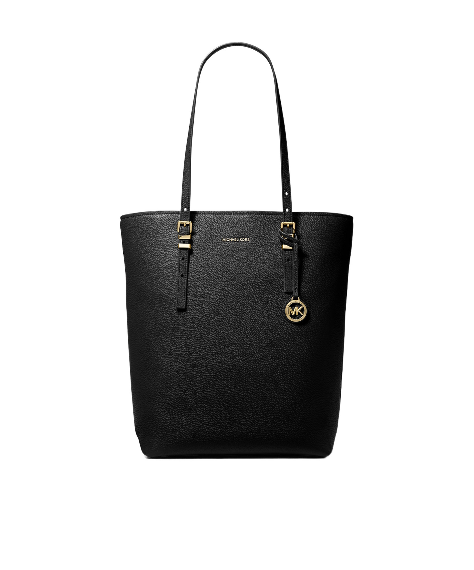 Michael Michael Kors Quinn Large Pebbled Leather Tote Bag In Black