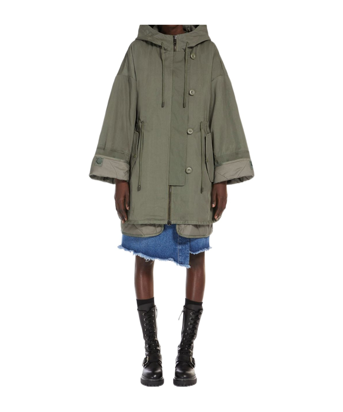 Weekend Max Mara Double-sided Waterproof Cotton Parka Coat In Gray