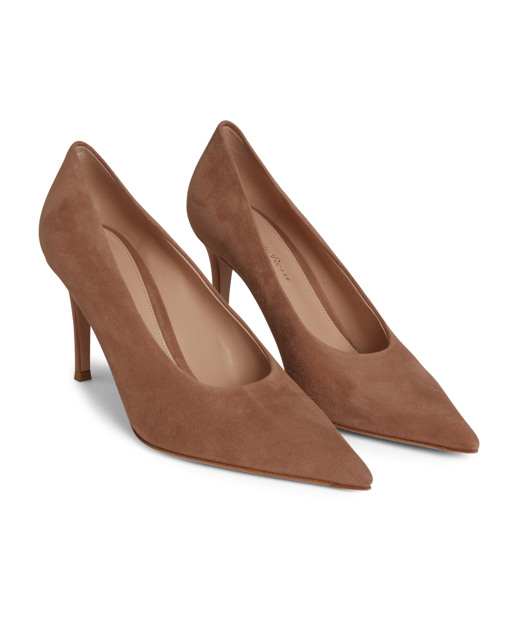Gianvito Rossi Pointed-toe 85mm Leather Pumps In Brown