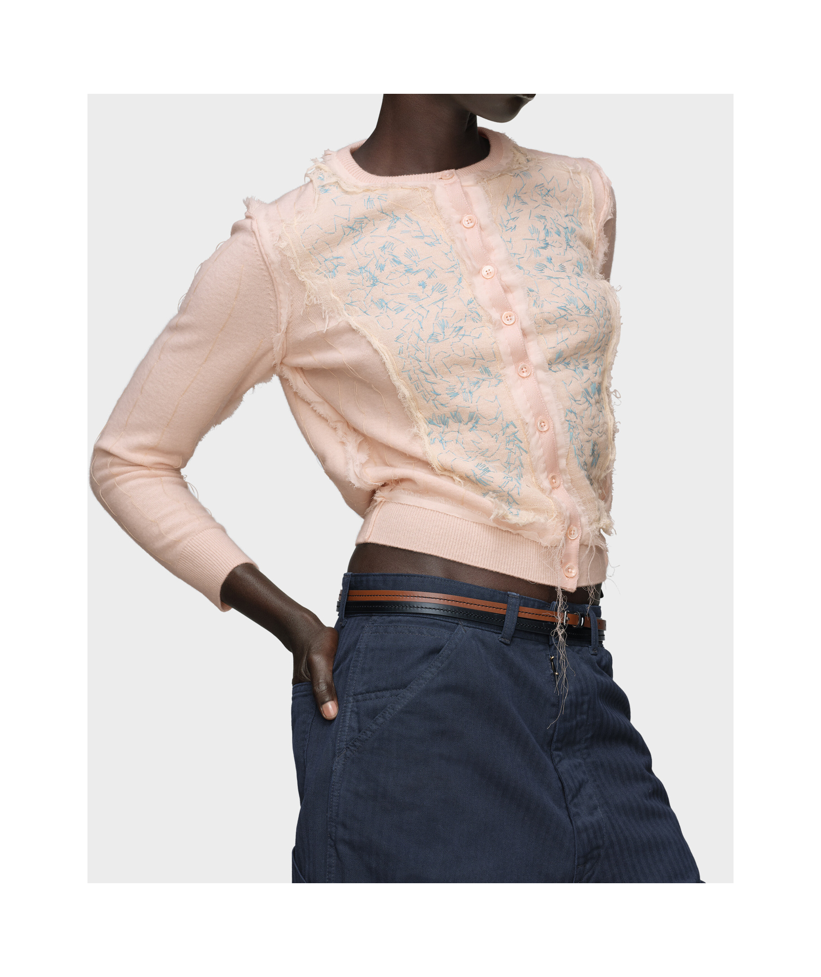 Maison Margiela Knit Cardigan In Pink