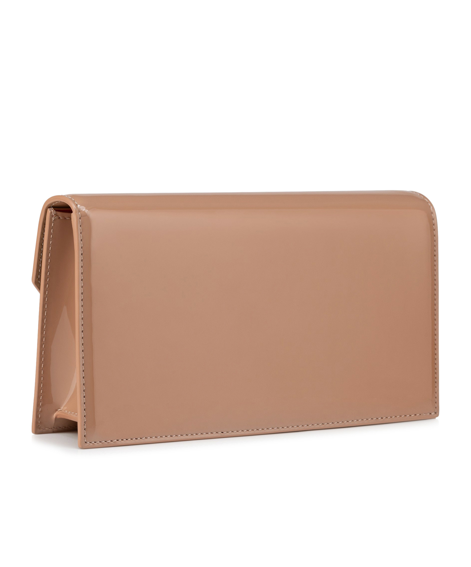 Christian Louboutin Loubi54 Flap Patent Leather Clutch Bag In Pink