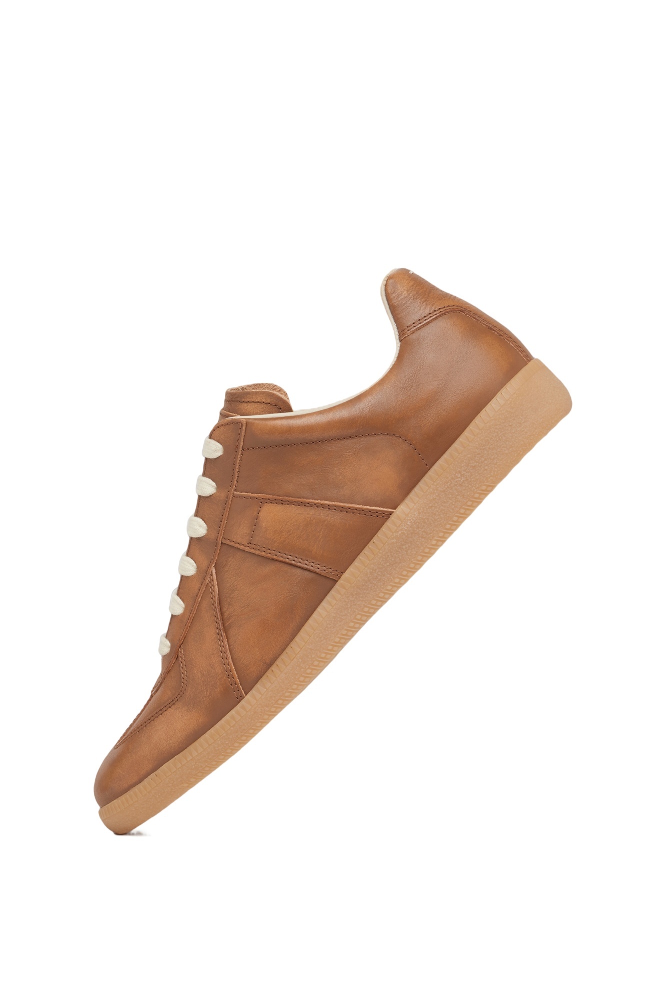 Maison Margiela Margiela Distressed Leather Replica Sneaker Brown In Brown