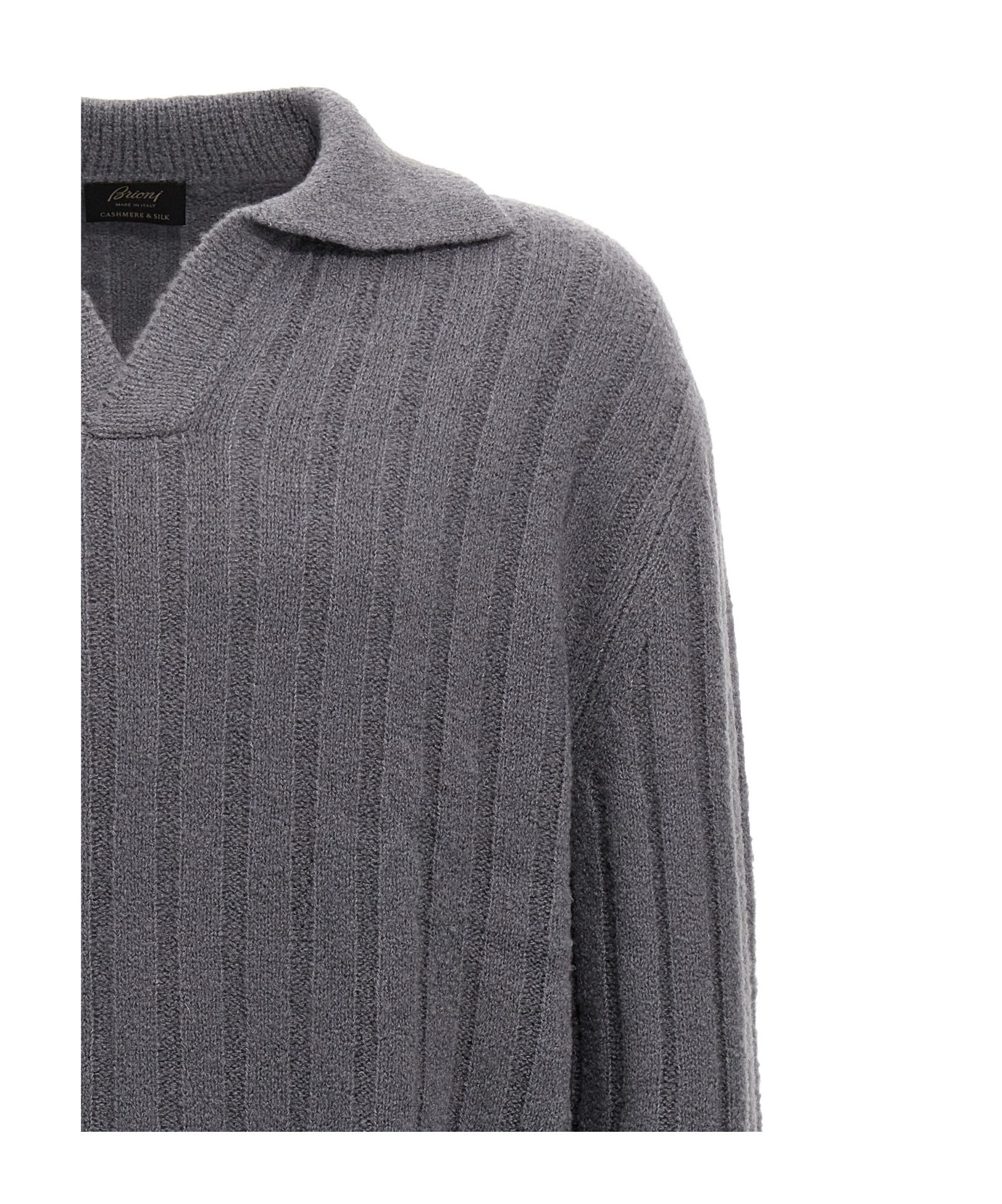 Brioni Polo Sweater In Black