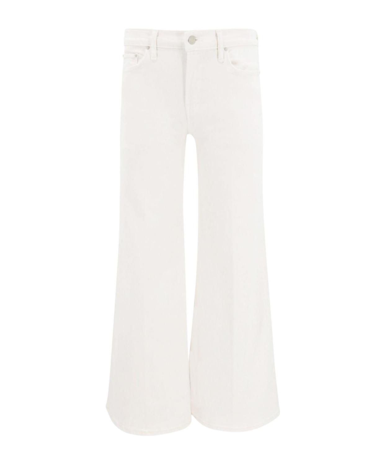 Mother Twister Skimp High-rise Pants Flared Leg Pants In Cream Puffs In White