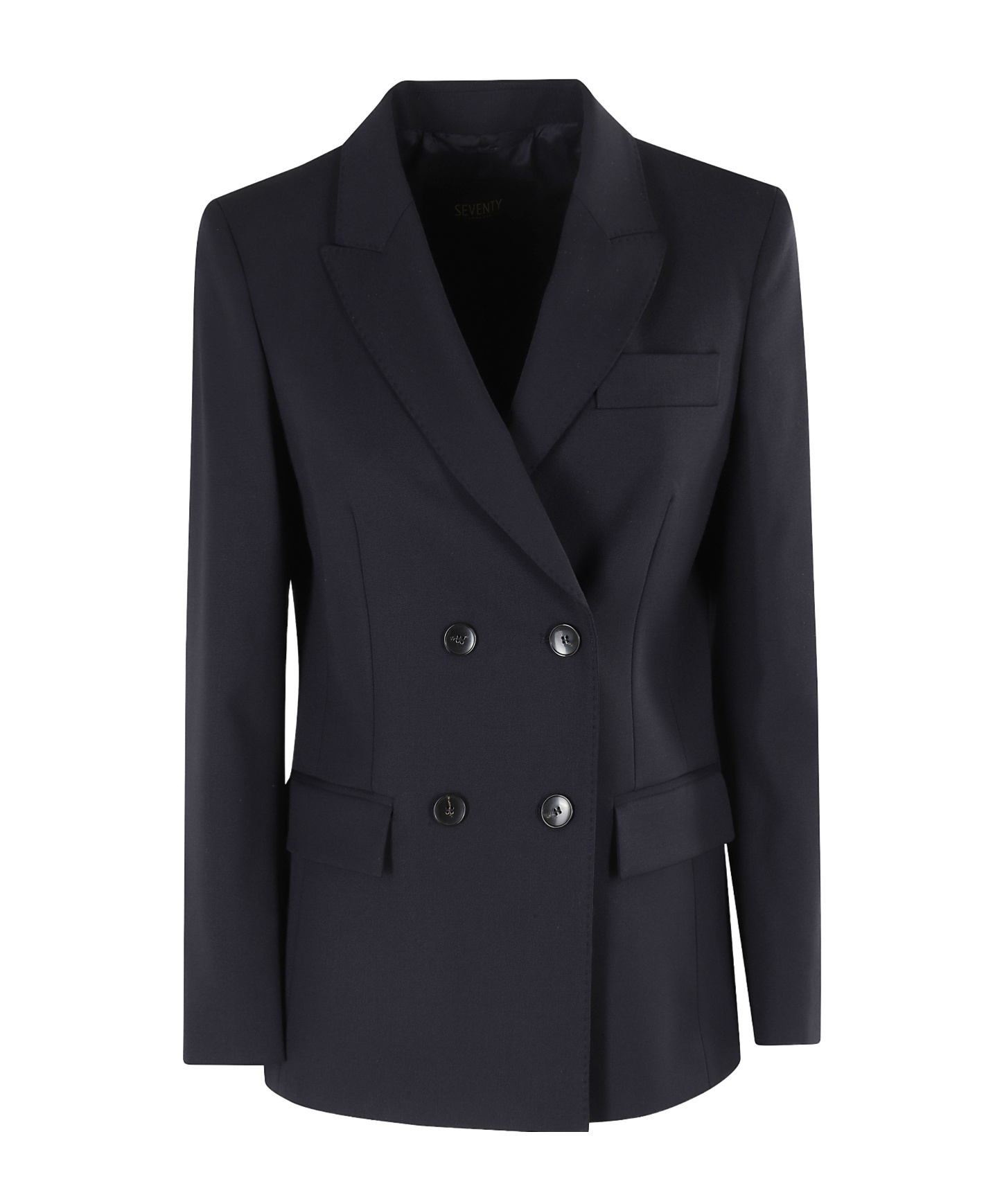 Seventy Double-breasted Tailored Jacket With Classic Lapel In Blue