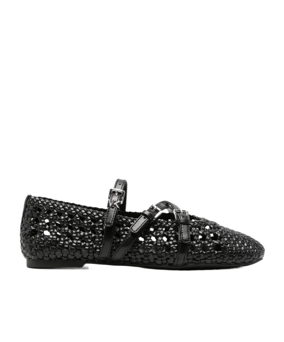 Michael Michael Kors Indy Flex Woven Ballet Flats In Black