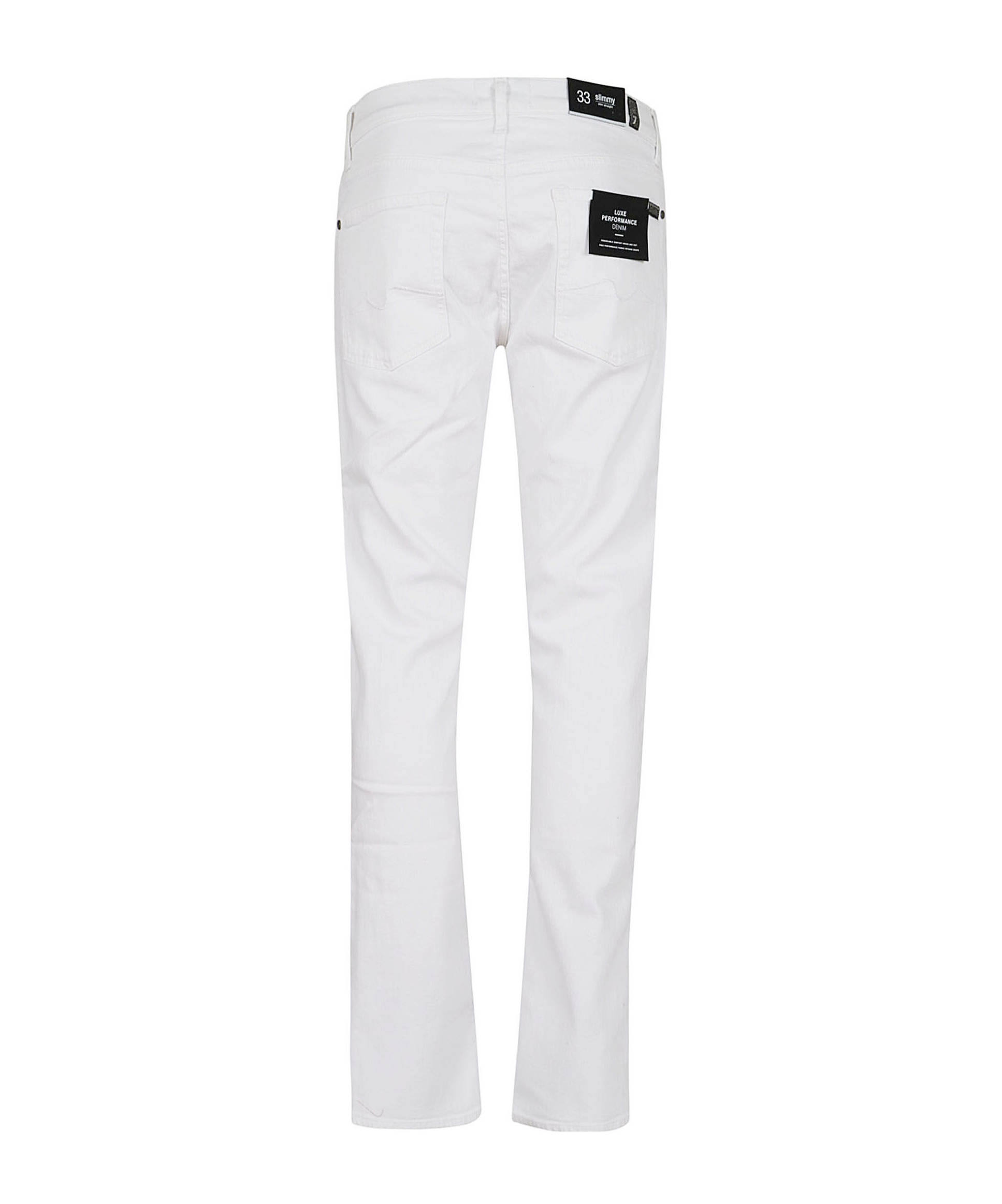 7 For All Mankind Luxe Performance Plus Slimmy Tapered Slim Fit Jeans In White In White
