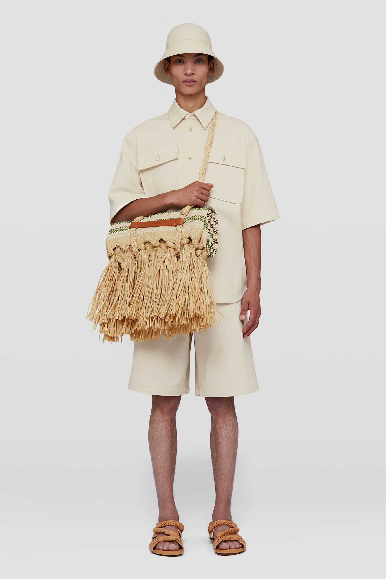 Jil Sander Button Denim Shirt In White