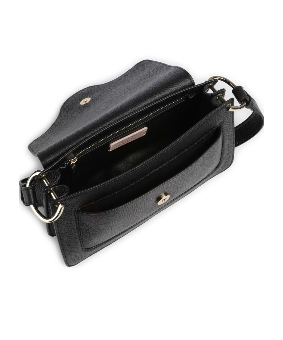 Shop Coccinelle Flip Shoulder Bag In Black
