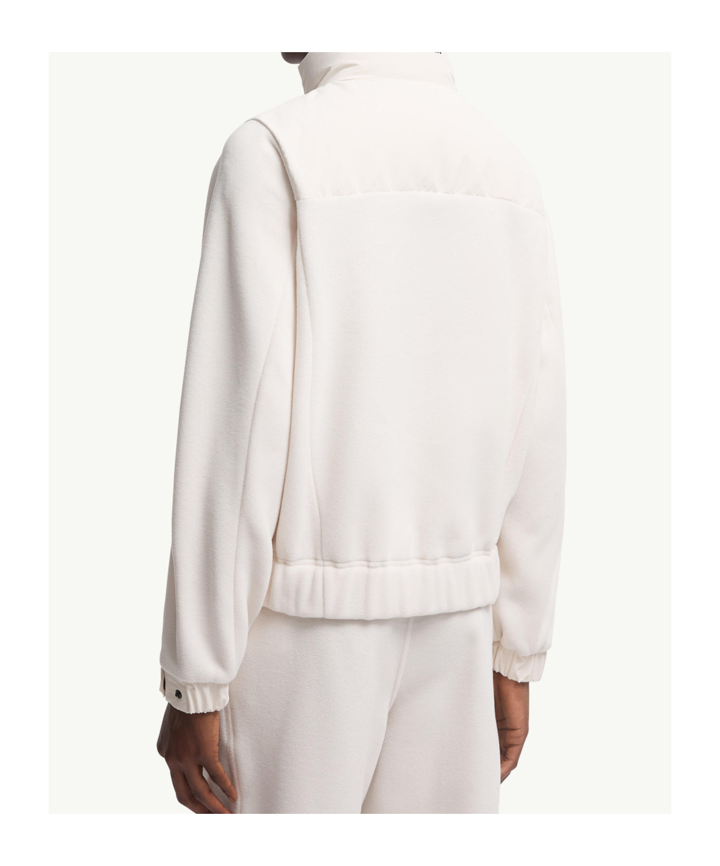 Moncler Polartec Padded Zip-up Hoodie In White